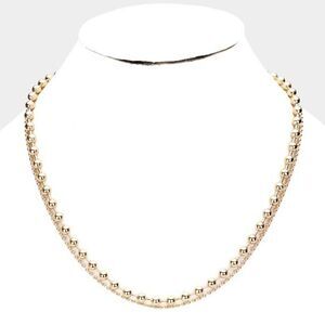 Metal Ball Chain Double Layered Gold Necklace